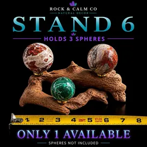 Crystal Sphere Holder Natural Driftwood Display Stand Holds 3 Spheres Organic Texture Perfect for Home Decor Shelves Altar Styling