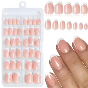 Short French Tip Press on Nails, 120pcs/set Oval Fake Nails, Glossy White French Tips Glue on Nails, Nail Extension Diy, Diy Nail Art, Press on Nails, Short Fake Nails for Women and Girls