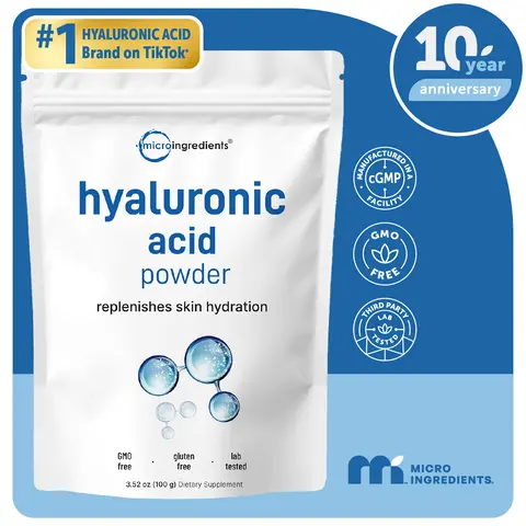 Micro Ingredients Hyaluronic Acid Powder, DIY Facial Serum, Skin Hydration Care Formula