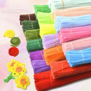 Colorful Twisty Sticks, 100pcs/200pcs Simulated Plush Material Pack, Creative DIY Craft Supplies for Bouquets, Bags, Accessories, Diy Rose Flower