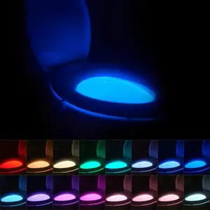 Toilet Bowl Night Light with Motion Sensor, 16 Color Changing LED Gadget for Bathroom Accessory Decor, Cool Gag Stuff for Men, Kids, Birthday Gifts 2024