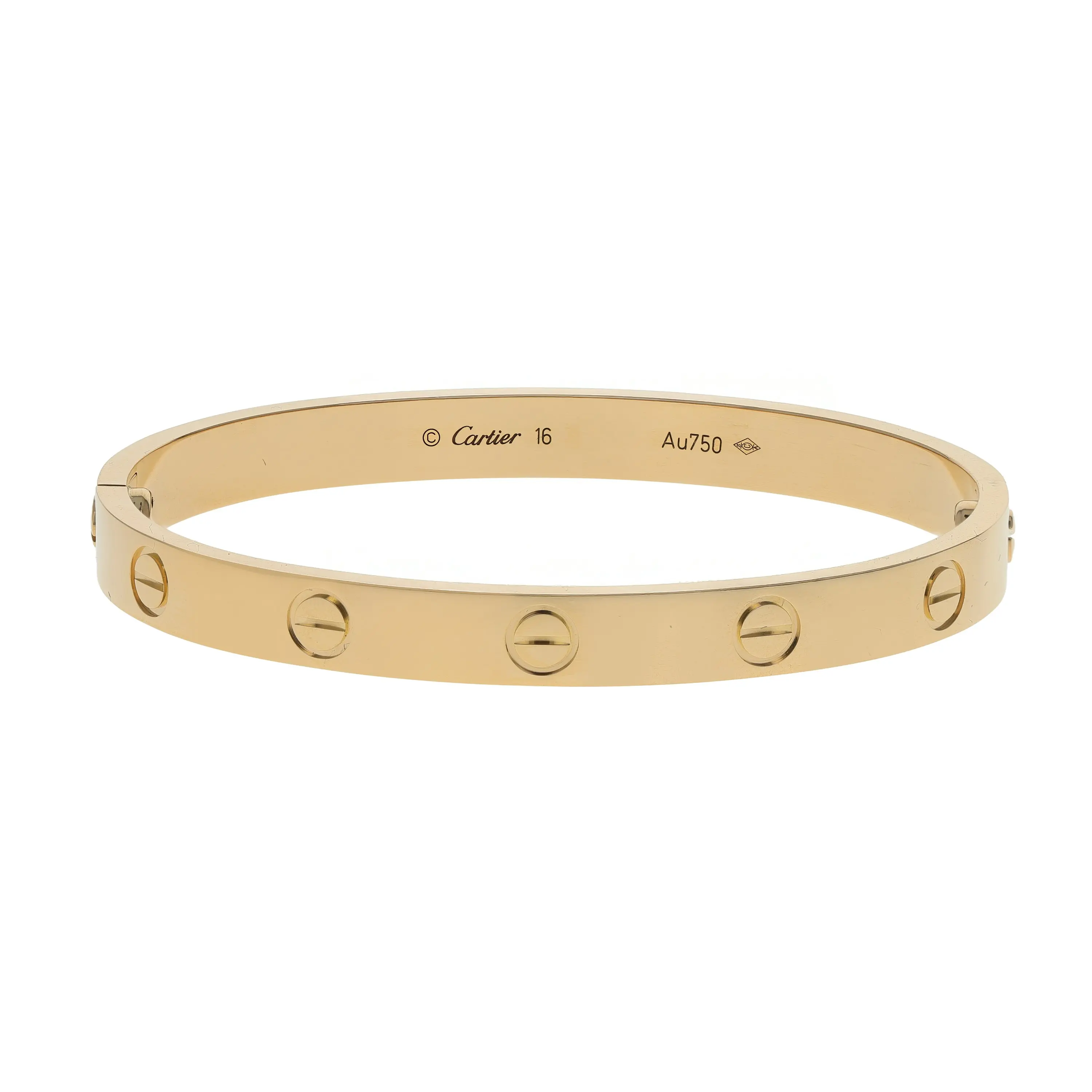 Pre-owned Cartier Love Bangle Bracelet Size 16