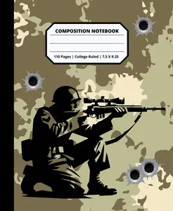 Military Army Design Composition Notebook for Adults Kids Boys Girls Teens Cute Military Camouflage Notebook Gift for Cadets or Patriots