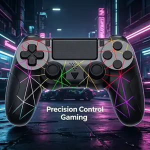 PS4 Wireless Controller, Limited Edition with Colorful Lightning Attack Design, Built - in Vibration Feedback, Six - Axis Gyroscope, Compatible with PS4 Players.