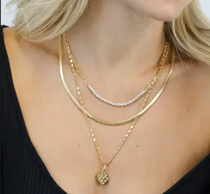 2024 Trendy Women's  Chain Necklace Simple design Alloy necklace is waterproof hypoallergenic and durable, exquisite pendant choker 16 inches 18 inches 20inches uniquely designed  stacking necklace albanian jewelry