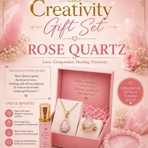 Rose Quartz Jewelry Gift Set, Popular Sweet Female Costume Accessories, Gifts for Women, Necklaces for Women