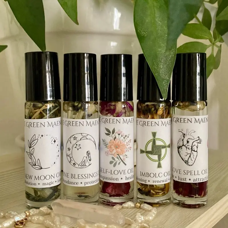 INTUITIVE Ritual Oil 5-Pack Bundle ~ 5 Roller Bottles, Intuitively Chosen ~ Intention Oils, Spell Oils