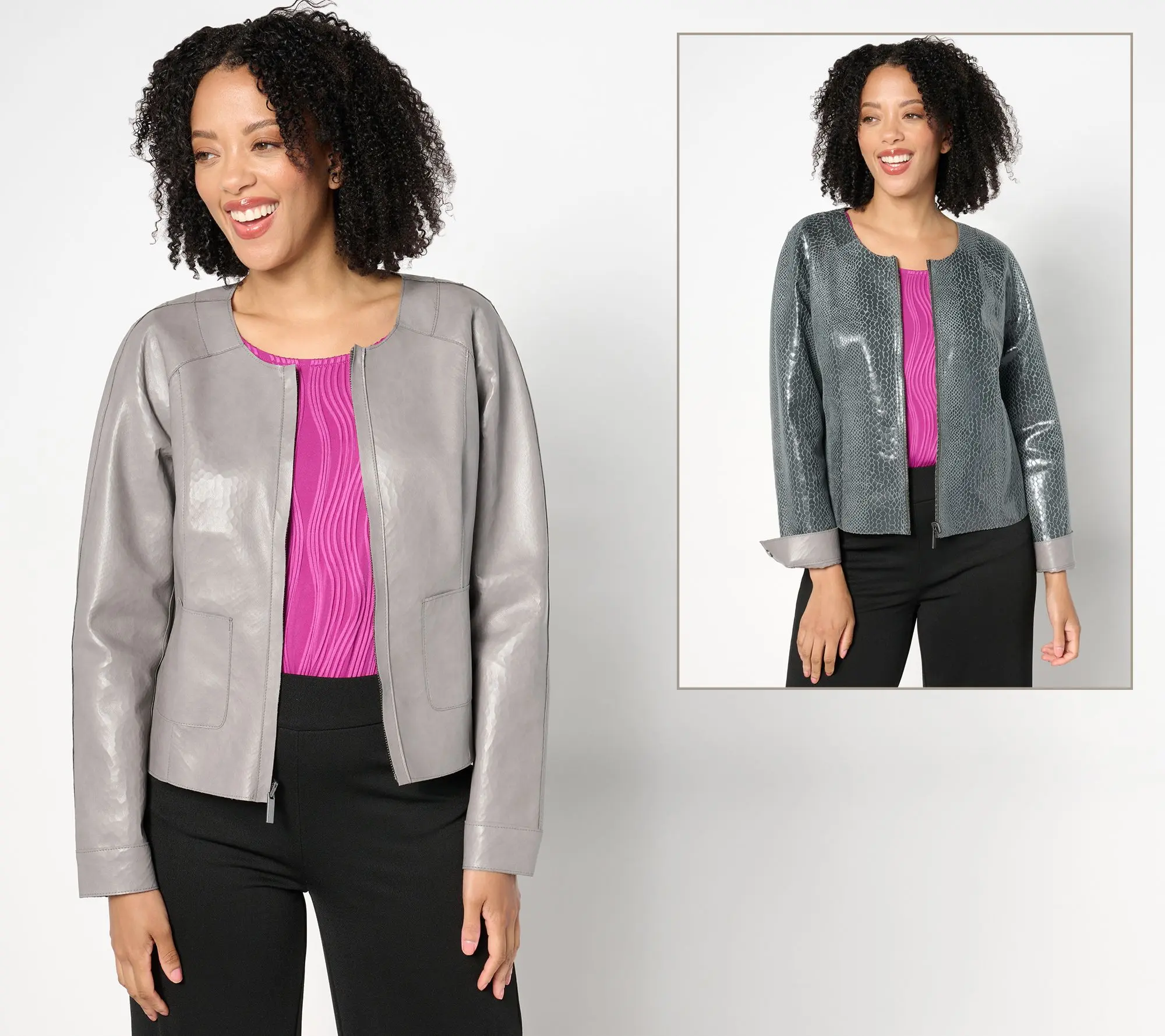 Attitudes by Renee Renee's Reversible Faux Leather Jacket Attitudes by Renee Renee's Reversible Faux Leather Jacket