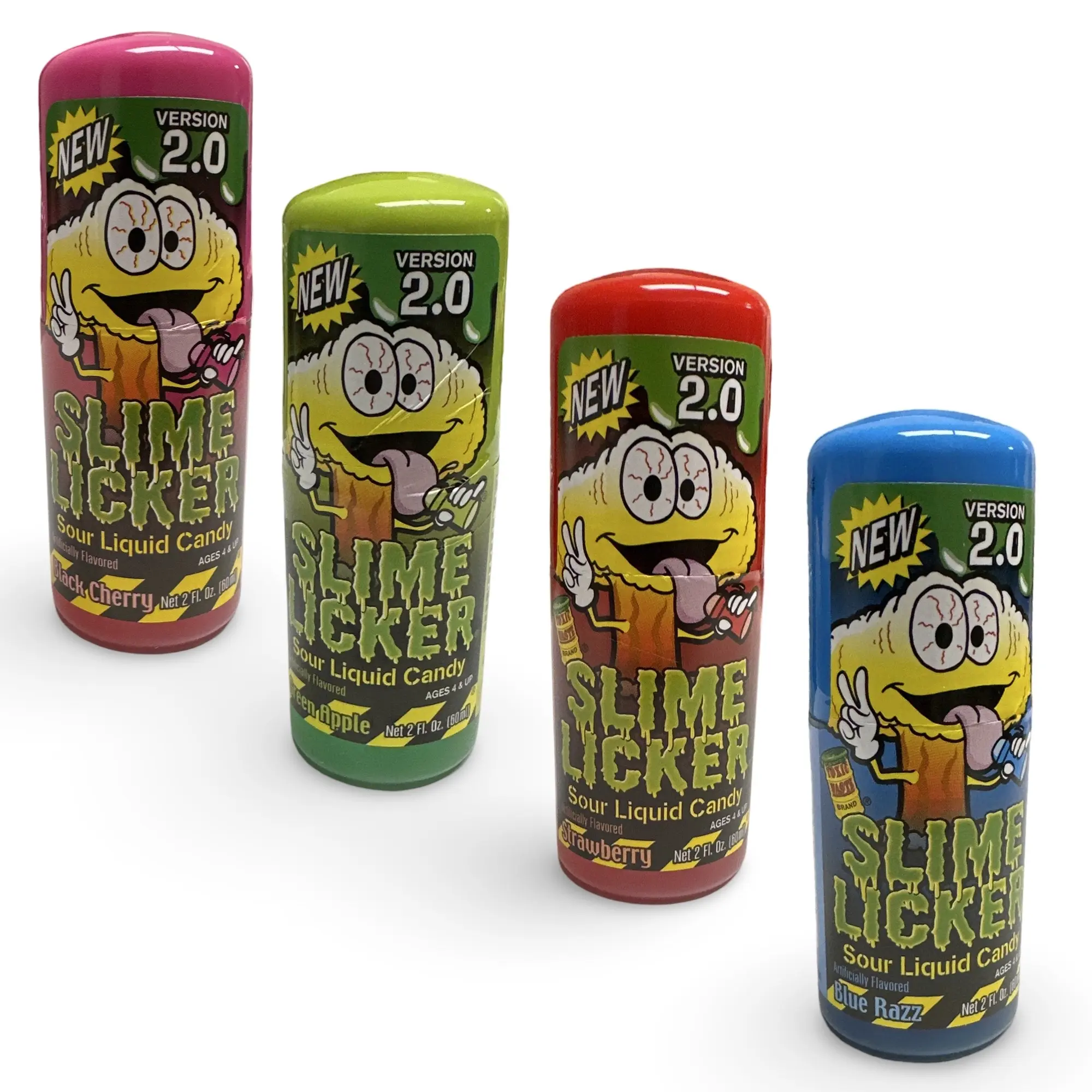 Toxic Waste Slime Licker V2 4 Flavors: Black Cherry, Strawberry, Blue Raspberry and Green Apple