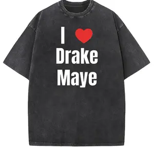 100% Cotton T-shirt with "I [Heart] Drake Maye" design, for fans showing support Washed Shirt Graphic T Shirt