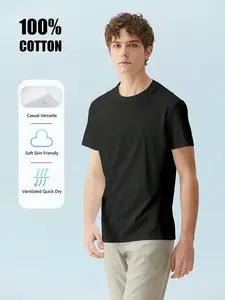 Classic Pure Black/White Cotton T-Shirt Plain - 100% Cotton Short Sleeve Crew Neck Tee Breathable Soft Unisex Casual Everyday Shirt Minimalist Solid White Top Men Women Layering Essential Comfortable Basic Daily