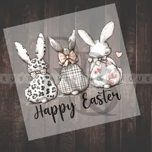 Easter DTF Happy Easter DTF Heat Transfer Easter Bunny DTF