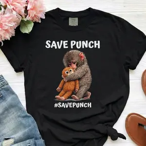 Save Punch Trendy Japanese Macaque Monkey T-Shirt