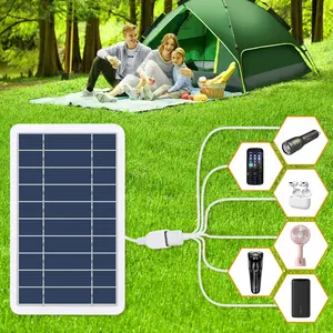 Portable Solar Panel Charger with USB Port, Waterproof Outdoor Camping Battery, High Conversion Efficiency, Mini Size 16x9.2cm