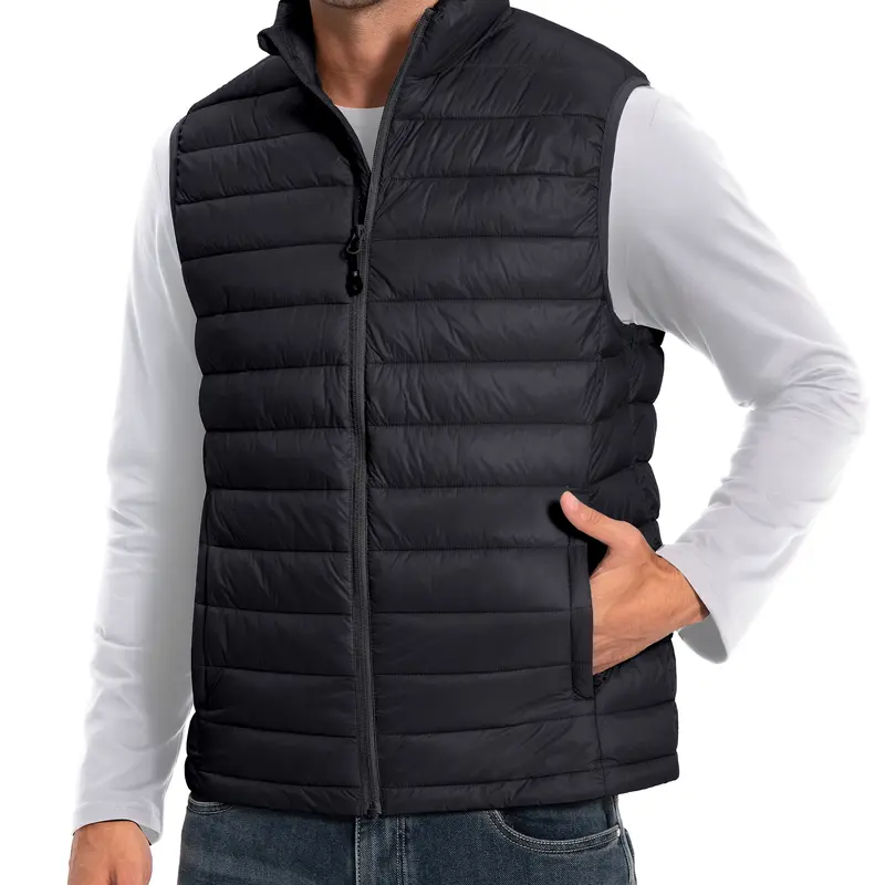 Pioneer Camp Men's Lightweight Foldable Water-Repellent Quilted Sleeveless Gilet - Buckle-Accented Warm Waistcoat with Drawstring, High Breathability, Carry-Bag Closure for Work, Workout, Hunting, Exercise, Army Green Spring Top