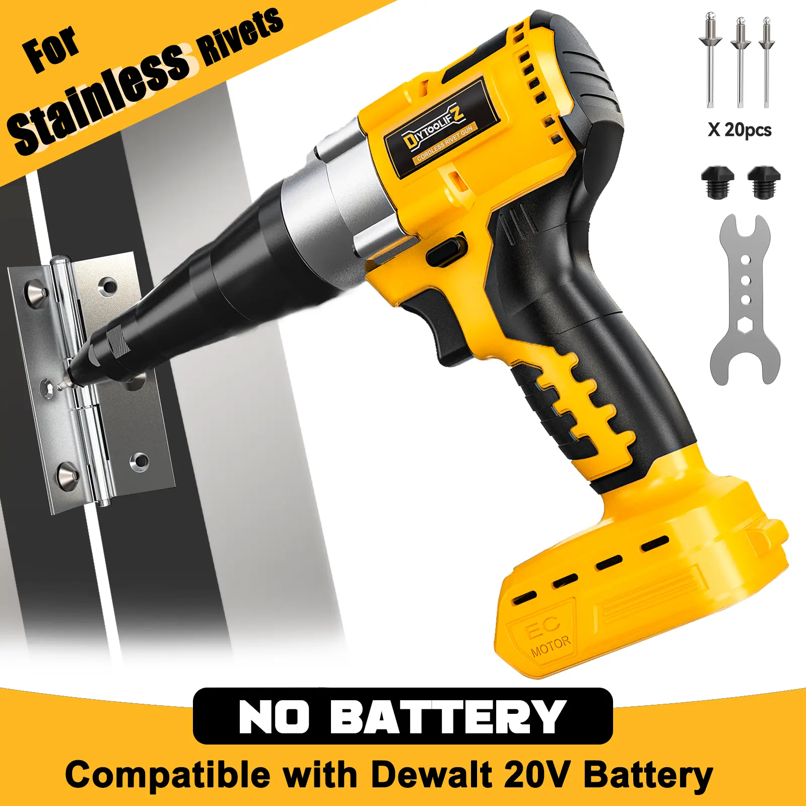 Stainless Riveters【No battery】for Dewalt