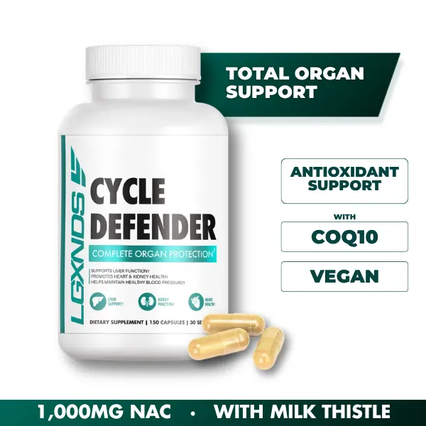 LGXNDS Daily Liver Kidney and Heart Wellness Support | Milk Thistle NAC CoQ10 Glutathione and AstraGin | Plant Based Antioxidant and Organ Support Formula