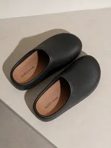 Men's Summer Synthetic Leather Texture Shoes, Soft Slippers, Dirt-Resistant, Easy Care, Soft Cushioned Sole, Slip-On Design, Comfortable for Home & Outdoors