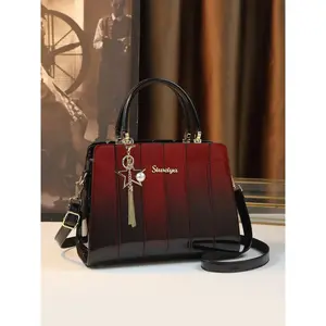 Women's Fashionable  Design Handbag, Casual PU Zipper Crossbody Bag for Work & Daily Used, Trendy Versatile High-quality Daily Commuting Bag