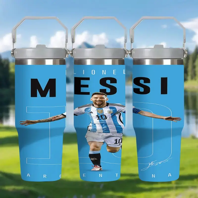 1pc 30oz Lionel Messi Argentina Team Vacuum Insulated Cup, Keeps Drinks Hot or Cold, Perfect for Coffee Tea and Iced Drinks, Ideal Gift