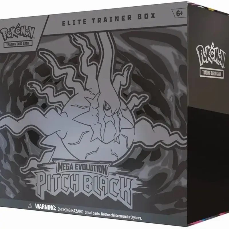 Official Pokémon TCG Sealed Mega Evolution Trainer Box Set - Near Mint Collectible Cards, Lucario & Gardevoir Inclusions, Pitch Black Elite Components, 2-Player Game Compatible