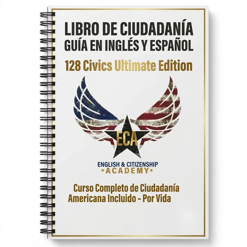 Bilingual Citizenship Book Ultimate Edition 128 - Access to Complete Digital Citizenship Course with Videos and Audios, Access To Complete Citizenship Course