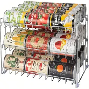 Tier Can Organizer Canned Food Storage Rack Kitchen Cabinet And Pantry Organization Holds 36 Cans Space Saving Chrome!