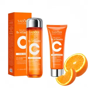 5x Vitamin C Wash Care two PieceSet, Vitamin C Facial Wash+Vitamin C Toner Skincare FacialCleansing CleanserFacial Wash Toner
