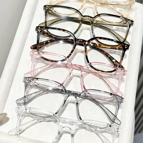 6 Pairs Square Frame Minimalist Glasses, Clear Lenses, Eye Protection, Unisex, Suitable for Smartphones, Computers, Gaming, TV, Daily Wear, Eyewear