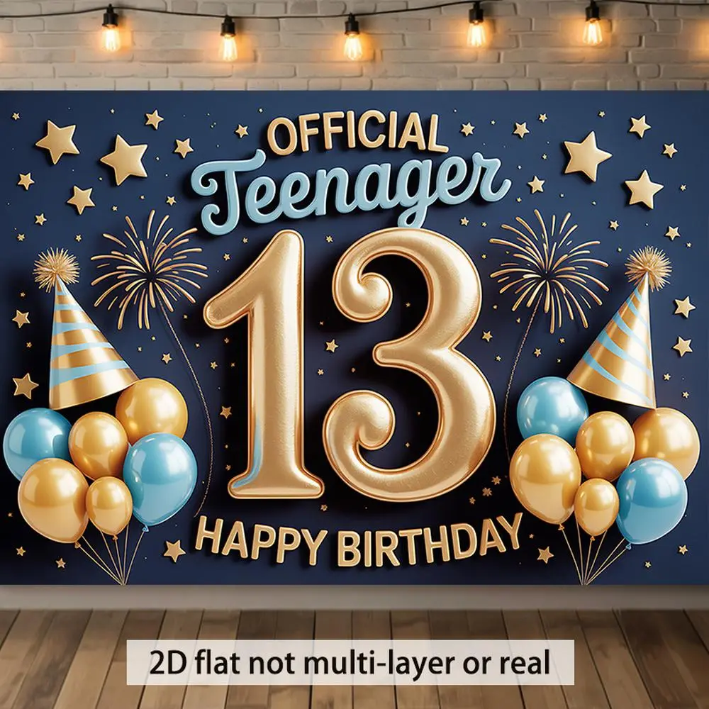 1pc Polyester 2D Flat Happy Birthday Banner - Festive Home Supplies Decoration with Letters, Indoor/Outdoor Room & Entryway Decor for Family Events, Gift for Party Planners