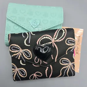 Luv Betsey by Betsey Johnson Trifold LBCASH WOMEN'S WALLET, Heart Logo, Bow print.