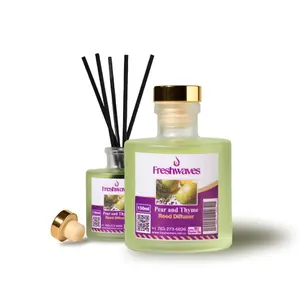 Freshwaves Pear and Thyme Reed Diffuser 150ml - Botanical Elegance with Delicate White Tea for Living Spaces Offices or Bedrooms