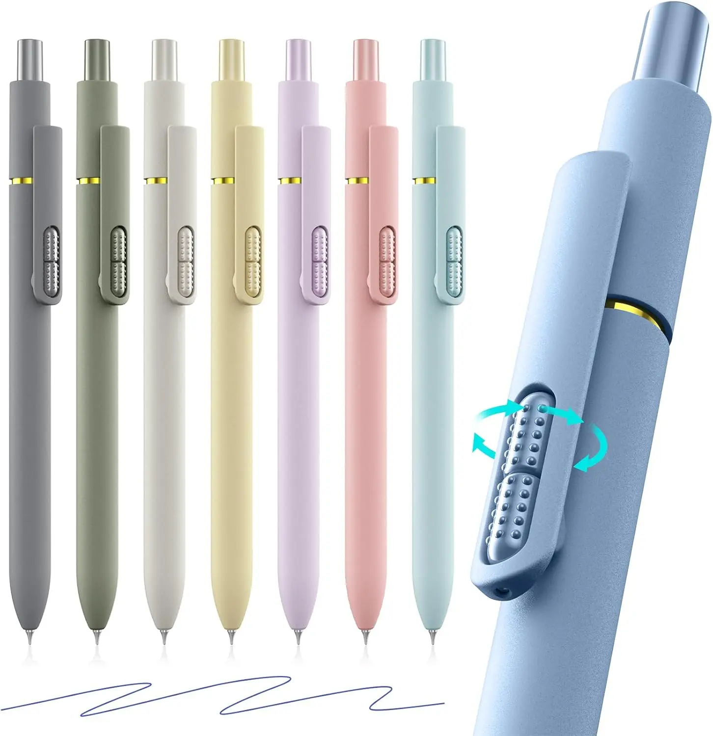 8Pcs Black Gel Pens - 0.7mm Medium Point Black Ink Pens | Smooth Writing - Quick Drying Retractable Pen for Men Women dealsforyoudays