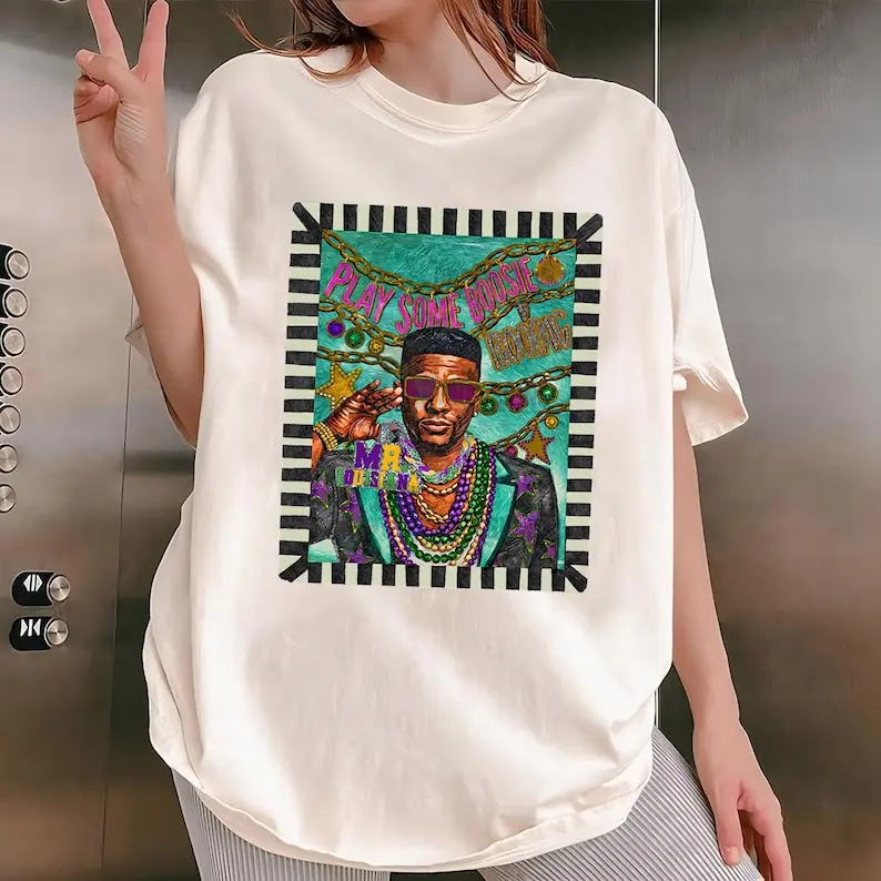 Play Some Boosie Mardi Gras Party Tshirt, Music Carnival Graphic Tee, Trendy Mardi Gras New Orleans Parade