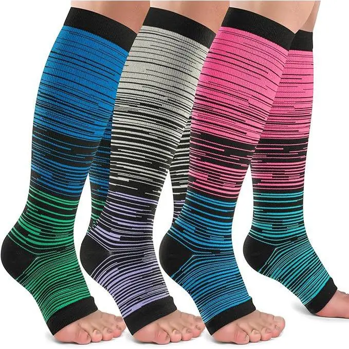 Fine thread exposed toe 3 pairs