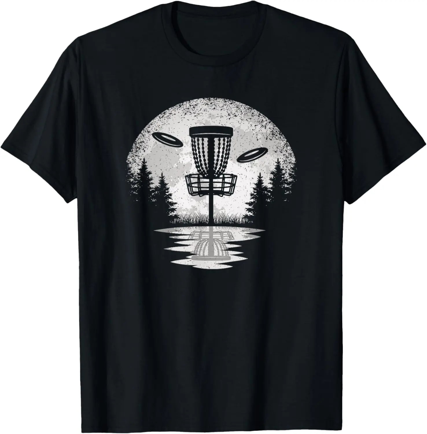 100%cotton Vintage Disc Golf Basket Tree Frisbee Golf Lover Men Women T-Shirt