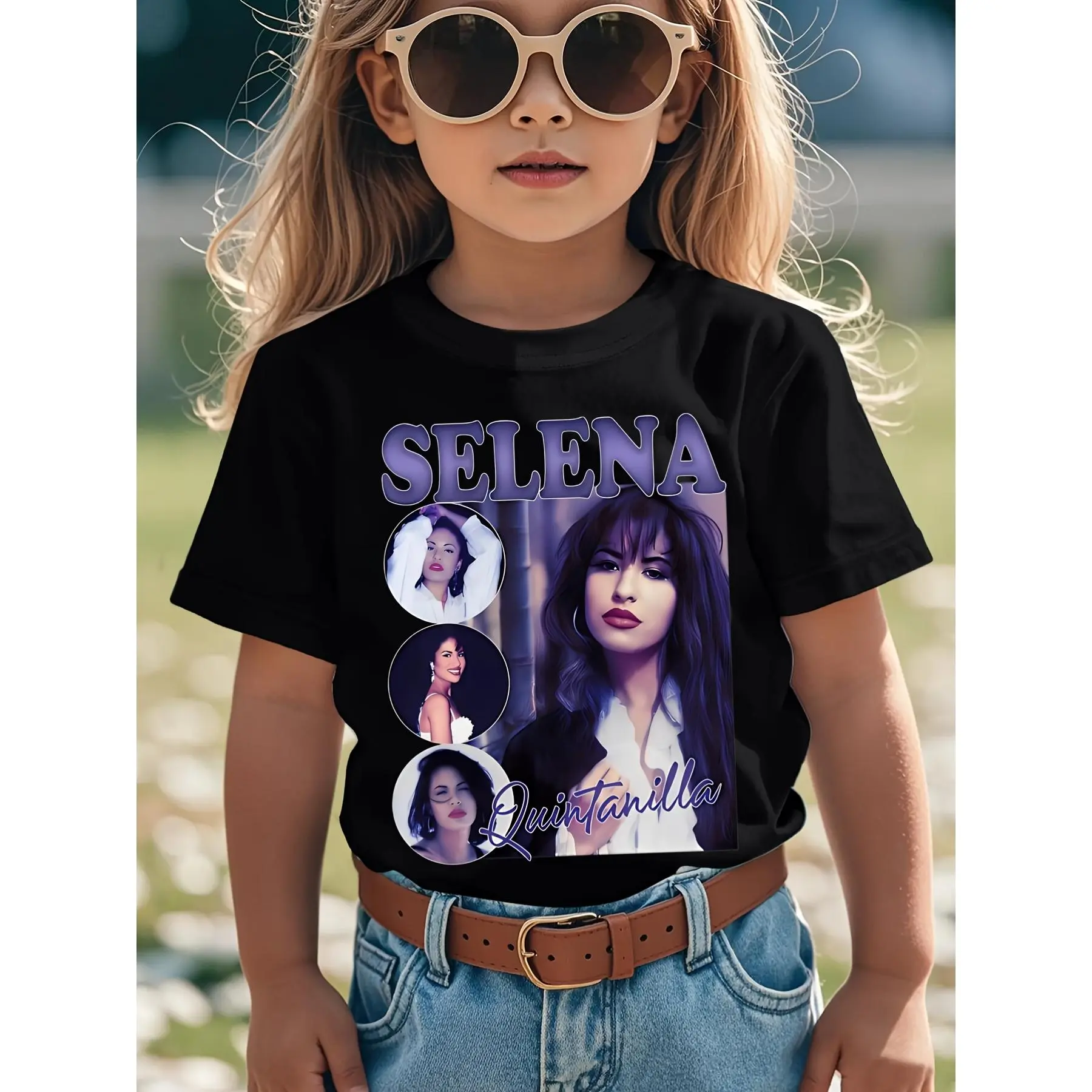 Women's Selena Quintanilla Graphic T Shirts - 7 Unique Print Minimalist Short-Sleeve Tops, Machine-Washable All-Season Womenswear