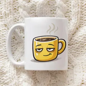 Exhausted Sleepy Mug Printed Mugs, Funny Accountant Coffee Mug, Cute Office Gift