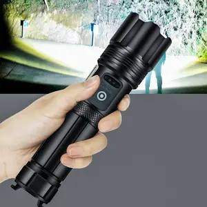 Super Bright USB Rechargeable Flashlight Red & White Light for Camping, Fishing & Outdoor Survival