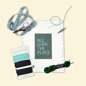 Happy Stitching - All Over The Place Needlepoint Passport Case - All-In-one Self Finishing Needlepoint Kit