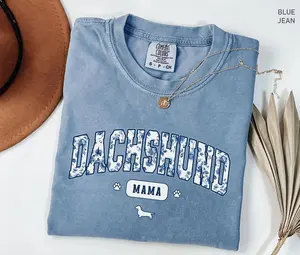 Comfort Colors Floral Dachshund Mama Shirt, Doxie Mama T-Shirt, Chinoiserie Dachshund Mom T-Shirt,Gift for New Dachshund Mama