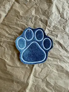 🗝️ Dog Paw Embroidered Bag Charm