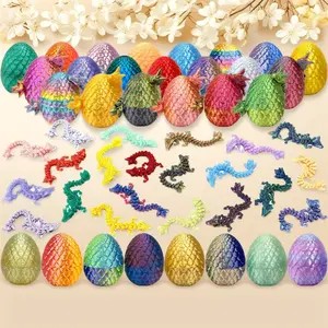 8 Pcs Random 3D Printed Dragon Eggs with Dragon Inside, Mystery Articulated Fidget Easter Eggs, Home & Office Decor, Executive Desk Gifts