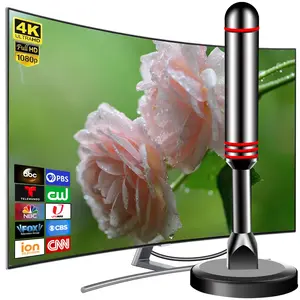6000-Foot Smart TV Indoor Digital TV Antenna 2025 HD TV Antenna with Powerful Magnetic Base 360° Omnidirectional Long-Range Indoor Antenna Effortlessly Receive Local Channels Quick Installation Without Wiring