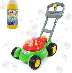 Maxx Bubbles Deluxe Bubble Lawn Mower Toy with 4oz Solution Realistic Sounds for Kids Easy Assembly Outdoor Play Fun