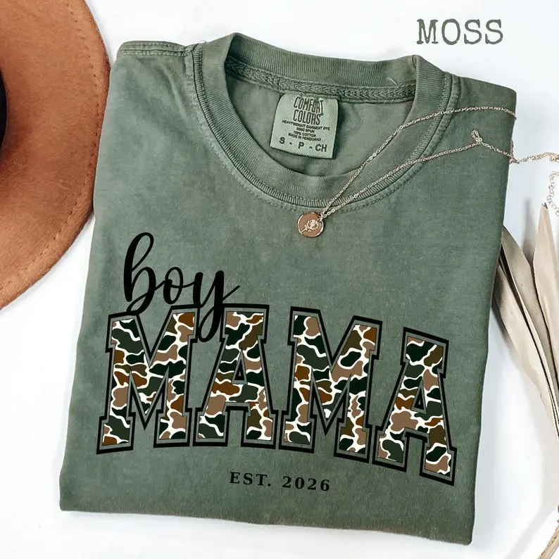 Comfort Colors Duck Camo Boy Mama T-Shirt, Camouflage Mom Tee, Mama of Boys Shirt, Trendy Boy Mom Gift, Cute Mothers Day Shirt