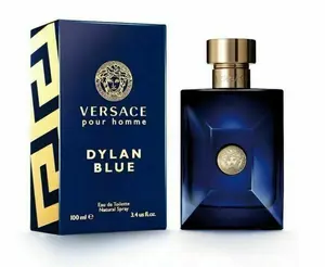 Versace Dylan Blue Pour Homme Eau de Toilette Natural Spray Aromatic Fougere Fragrance with Amber Notes for Men Scented Cologne Edp Liquid Perfumes