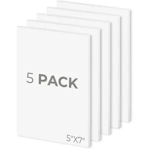 Mat Board Center, Pack of 5, 5X7 Foam Boards, Acid Free White Foam Core Boards for Mounting, Crafts, Display, Presentation and Projects, 1/8'' Thick