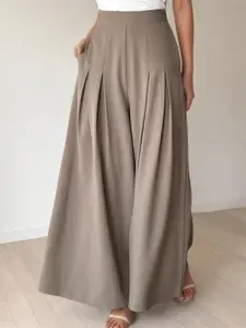 Women's Solid Plicated Pocket Wide Leg, Casual Fashion Loose, Casual Comfy Trousers for Daily Wear, Ladies Bottoms for All Seasons, Casual Loose Pants, Casual Lounge Pants