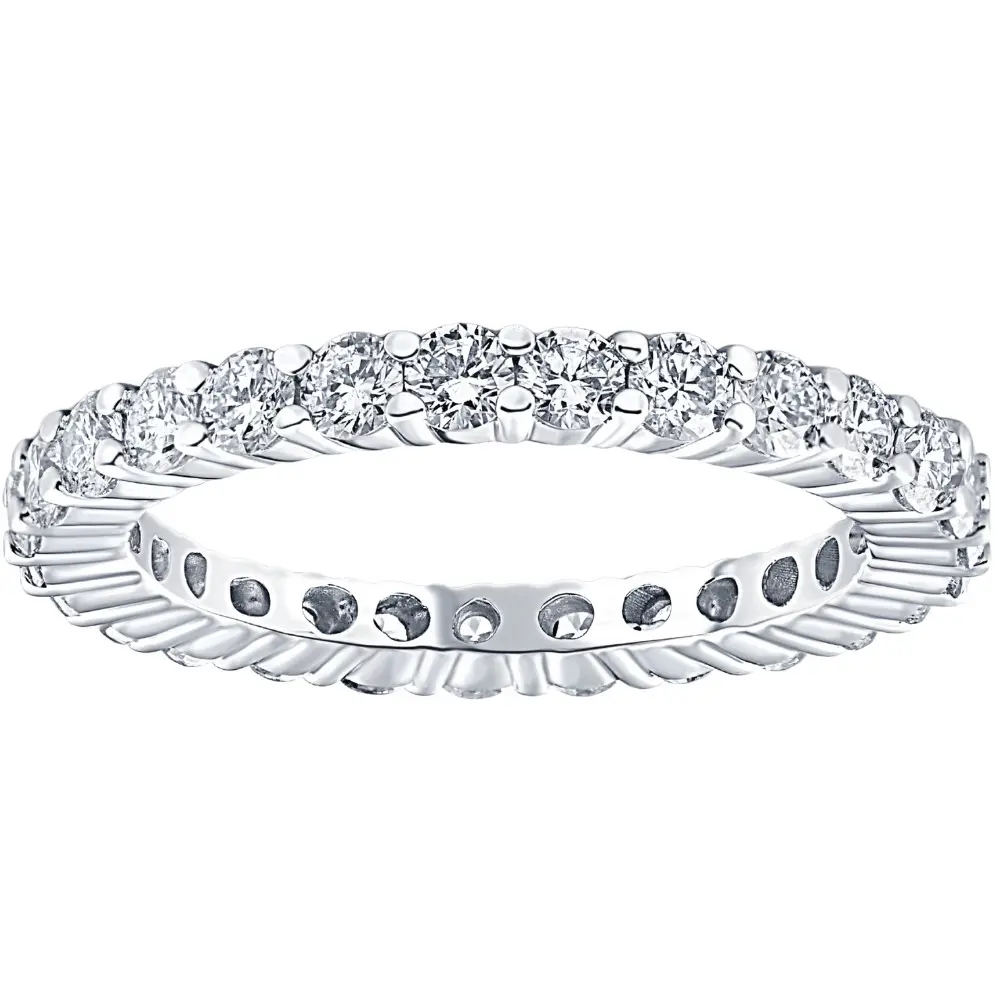 1 Ct T.W. Lab Grown Diamond Eternity Ring 14k White Gold Stackable Wedding Band